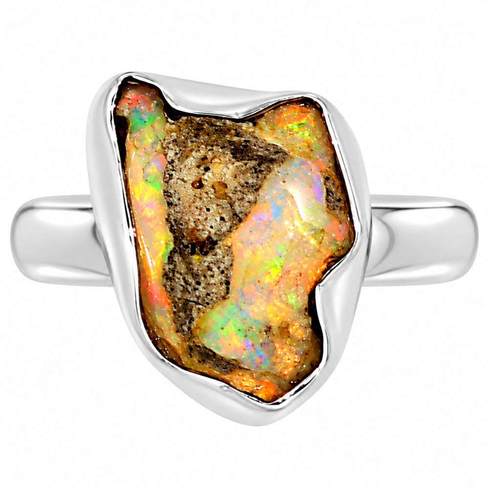 Ethiopian Opal Rough Ring size-8 R-1001 25-ER16227