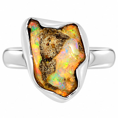 Ethiopian Opal Rough Ring size-8 R-1001 25-ER16227