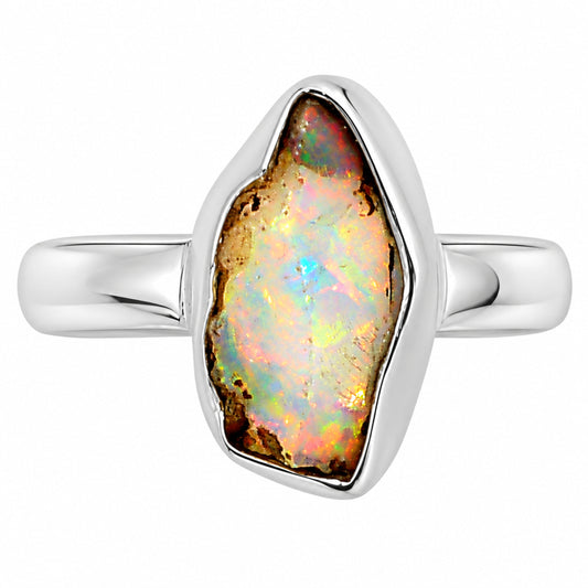 Ethiopian Opal Rough Ring size-8 R-1001 25-ER16228