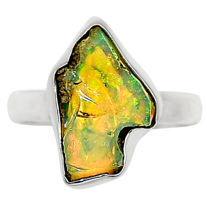 Ethiopian Opal Rough Ring size-8 R-1001 25-ER16229