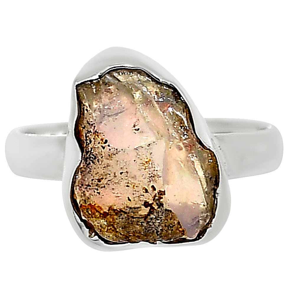Ethiopian Opal Rough Ring size-8 R-1001 25-ER16230