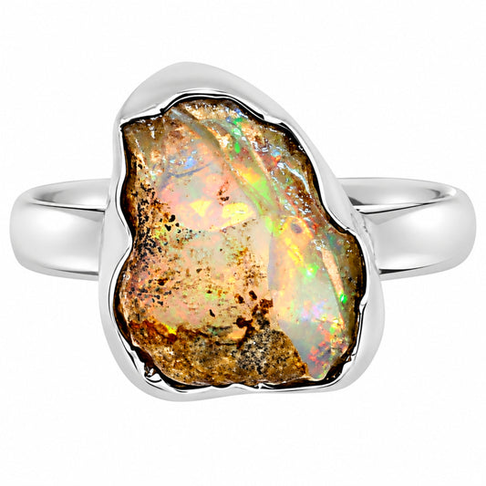 Ethiopian Opal Rough Ring size-8 R-1001 25-ER16230