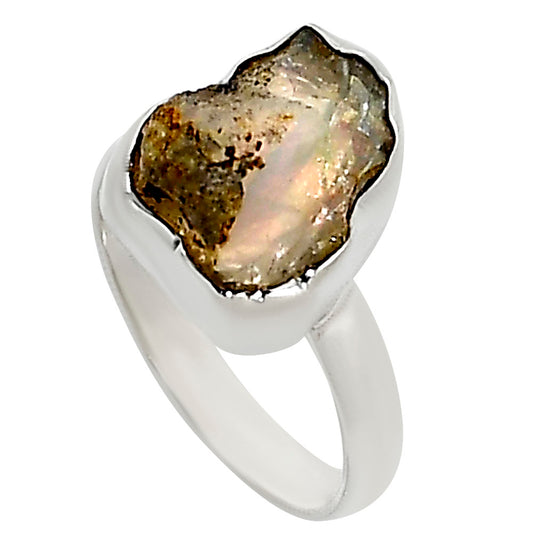 Ethiopian Opal Rough Ring size-8 R-1001 25-ER16230