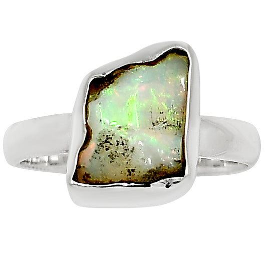 Ethiopian Opal Rough Ring size-8 R-1001 25-ER16231
