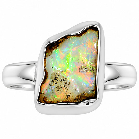 Ethiopian Opal Rough Ring size-8 R-1001 25-ER16231