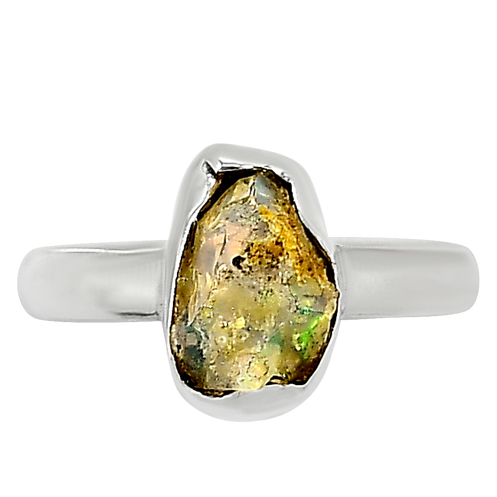 Ethiopian Opal Rough Ring size-8 R-1001 25-ER16233
