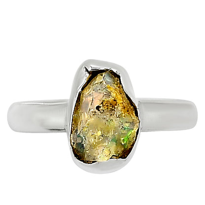 Ethiopian Opal Rough Ring size-8 R-1001 25-ER16233