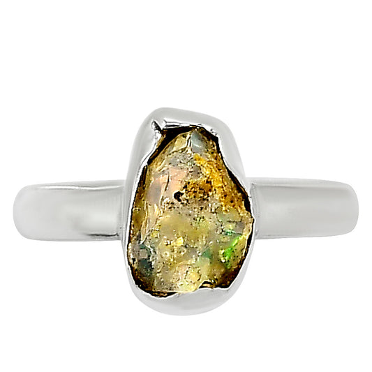 Ethiopian Opal Rough Ring size-8 R-1001 25-ER16233