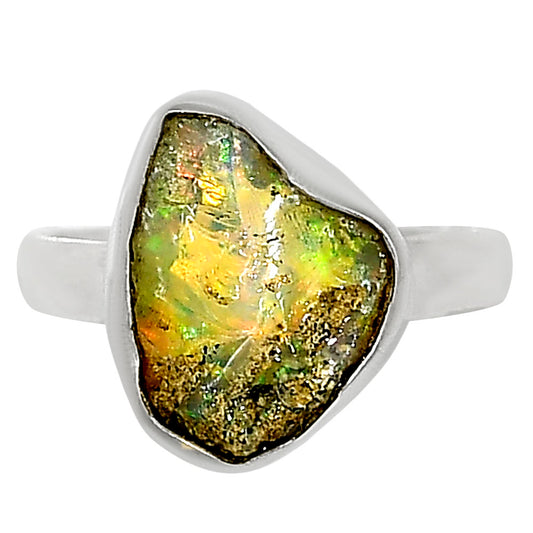 Ethiopian Opal Rough Ring size-8 R-1001 25-ER16235