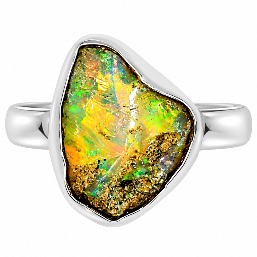 Ethiopian Opal Rough Ring size-8 R-1001 25-ER16235
