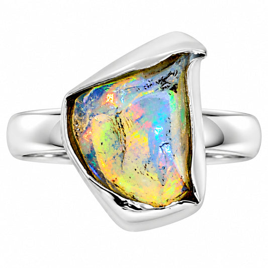 Ethiopian Opal Rough Ring size-8 R-1001 25-ER16236