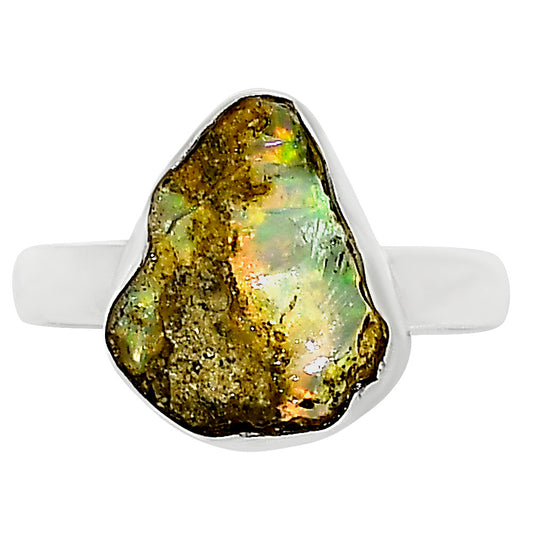Ethiopian Opal Rough Ring size-8 R-1001 25-ER16237