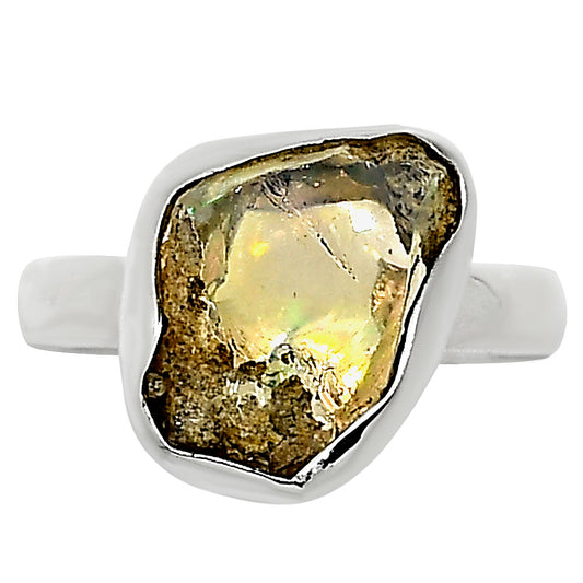 Ethiopian Opal Rough Ring size-8 R-1001 25-ER16239