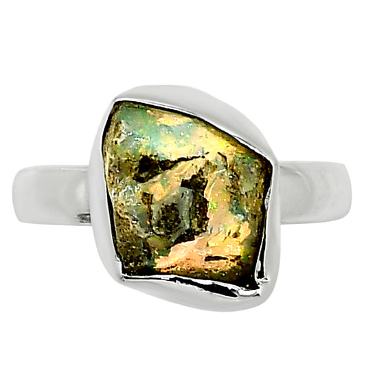 Ethiopian Opal Rough Ring size-8 R-1001 25-ER16240