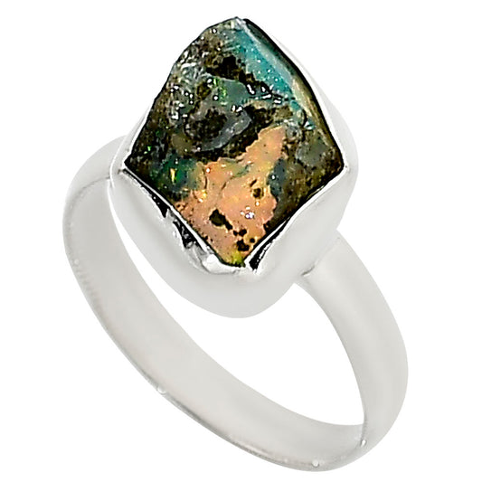 Ethiopian Opal Rough Ring size-8 R-1001 25-ER16240