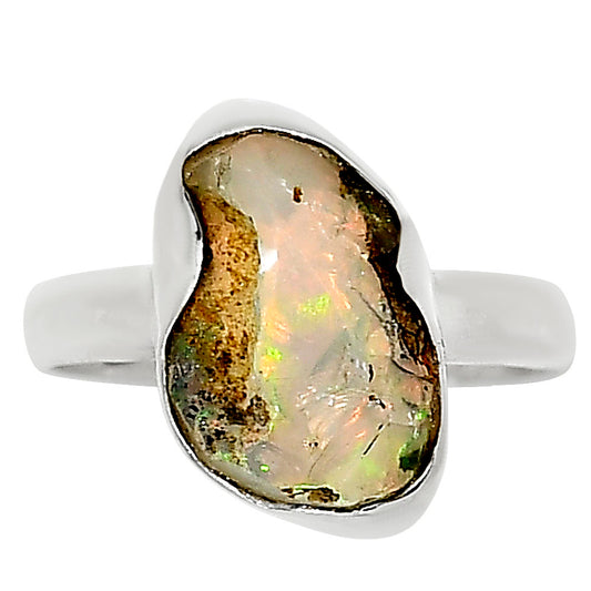 Ethiopian Opal Rough Ring size-8 R-1001 25-ER16241