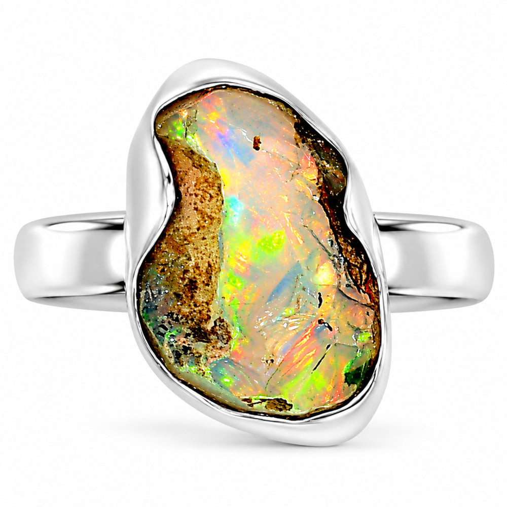 Ethiopian Opal Rough Ring size-8 R-1001 25-ER16241