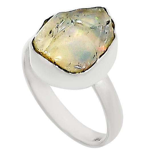 Ethiopian Opal Rough Ring size-8 R-1001 25-ER16242