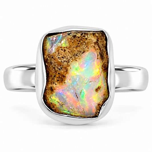 Ethiopian Opal Rough Ring size-8 R-1001 25-ER16243