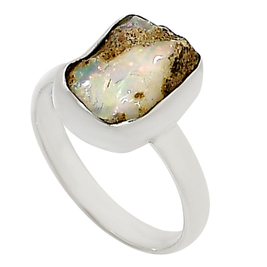 Ethiopian Opal Rough Ring size-8 R-1001 25-ER16243