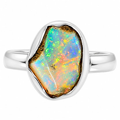 Ethiopian Opal Rough Ring size-8 R-1001 25-ER16244