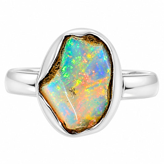 Ethiopian Opal Rough Ring size-8 R-1001 25-ER16244