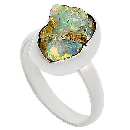 Ethiopian Opal Rough Ring size-8 R-1001 25-ER16245