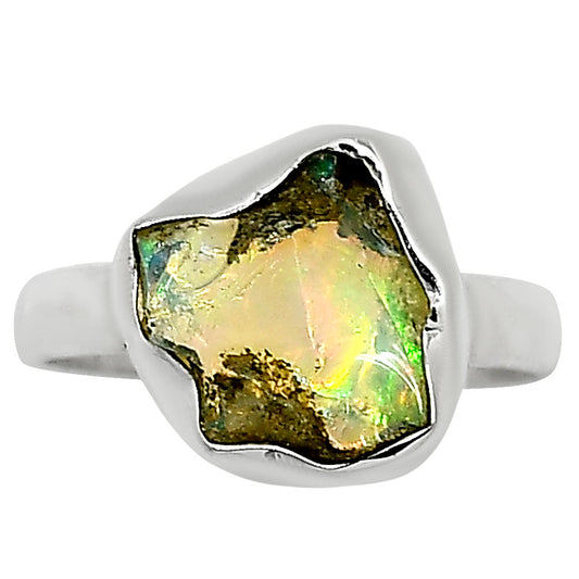 Ethiopian Opal Rough Ring size-8 R-1001 25-ER16247