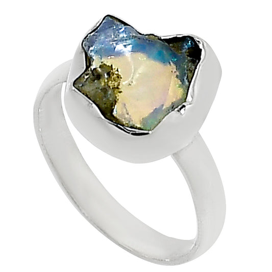 Ethiopian Opal Rough Ring size-8 R-1001 25-ER16247