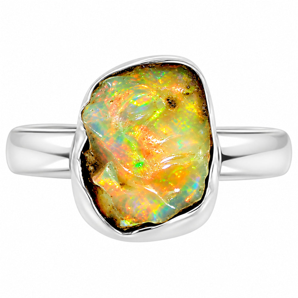 Ethiopian Opal Rough Ring size-9 R-1001 25-ER16250