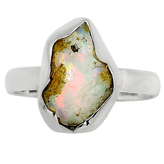 Ethiopian Opal Rough Ring size-9 R-1001 25-ER16251