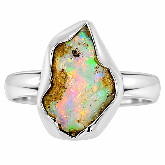 Ethiopian Opal Rough Ring size-9 R-1001 25-ER16251