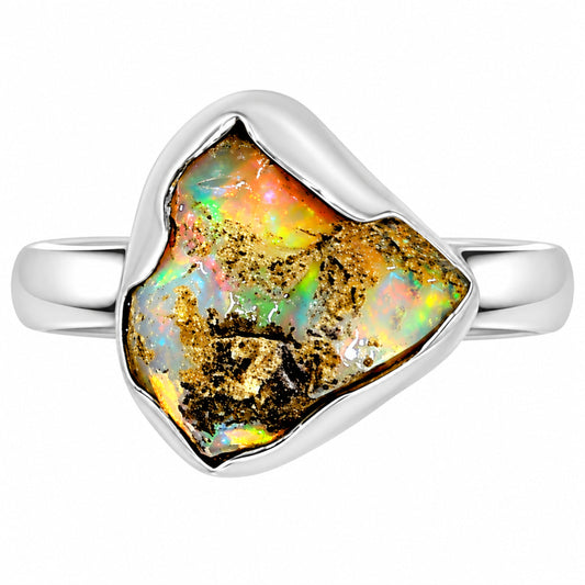 Ethiopian Opal Rough Ring size-9 R-1001 25-ER16254