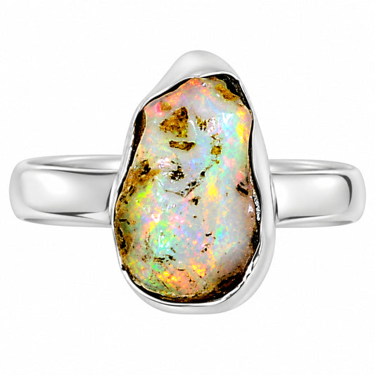 Ethiopian Opal Rough Ring size-9 R-1001 25-ER16259