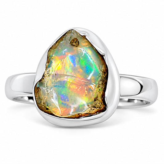 Ethiopian Opal Rough Ring size-9 R-1001 25-ER16271