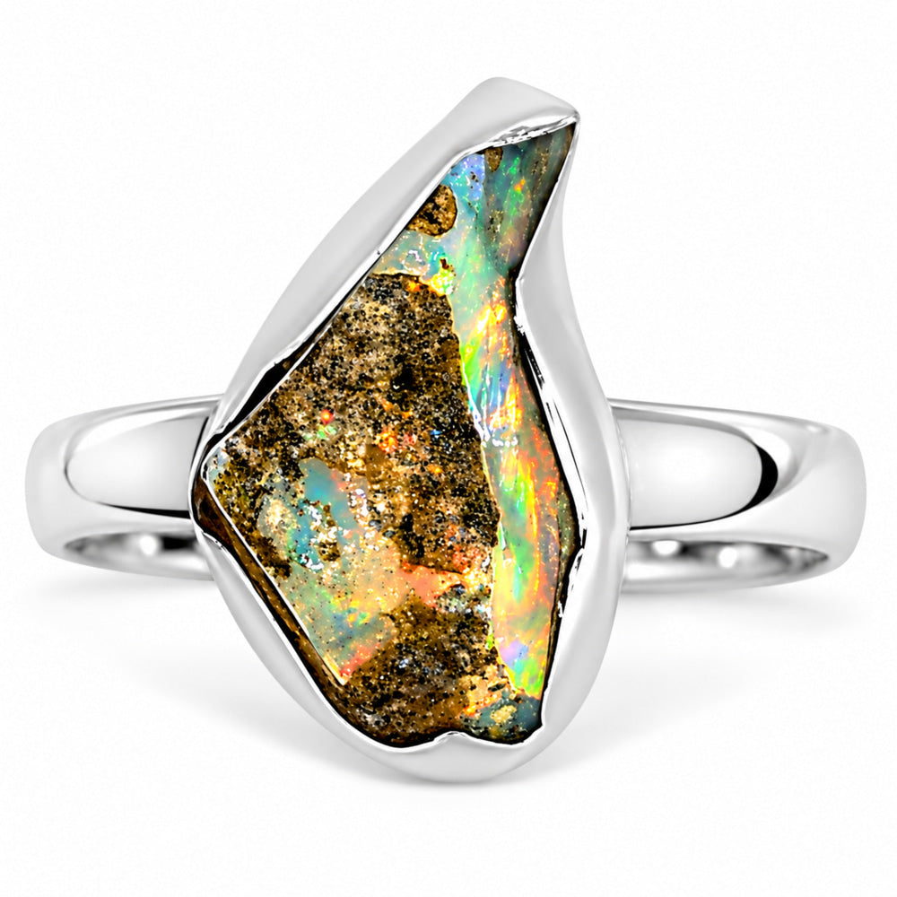 Ethiopian Opal Rough Ring size-9 R-1001 25-ER16274