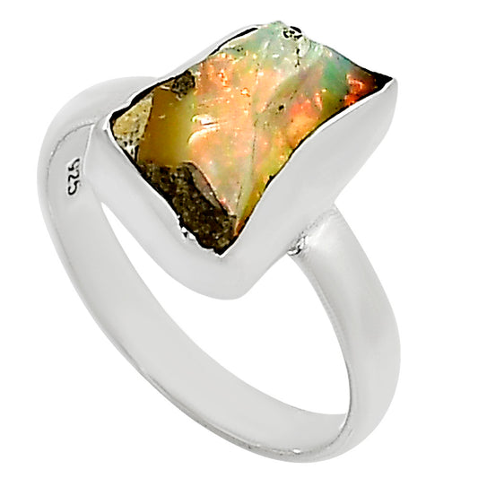 Ethiopian Opal Rough Ring size-9 R-1001 25-ER16276