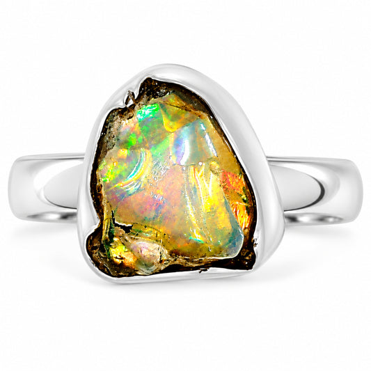 Ethiopian Opal Rough Ring size-9 R-1001 25-ER16280