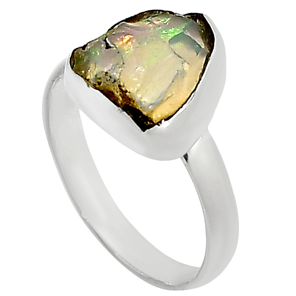 Ethiopian Opal Rough Ring size-9 R-1001 25-ER16280