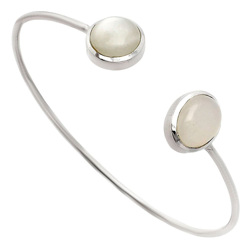 Premium Quality Rainbow Moonstone Cuff Bangle Bracelet B-1004 26-EB10125