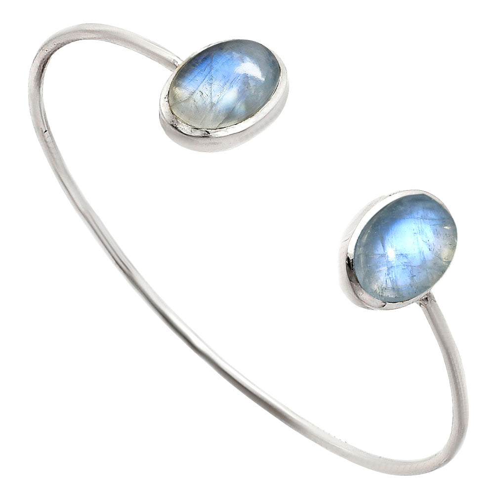 Premium Quality Rainbow Moonstone Cuff Bangle Bracelet B-1004 26-EB10127