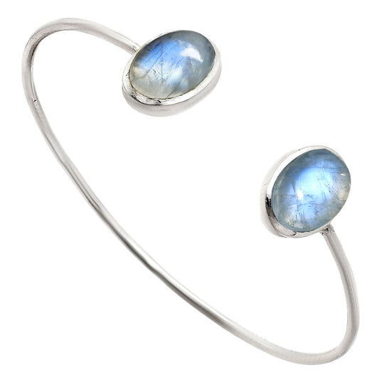 Premium Quality Rainbow Moonstone Cuff Bangle Bracelet B-1004 26-EB10127