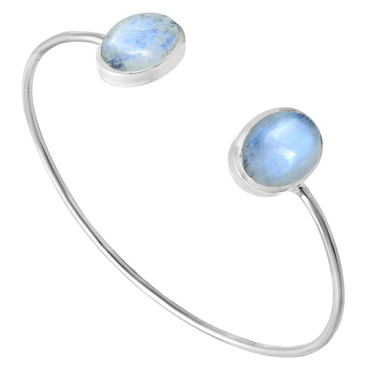 Premium Quality Rainbow Moonstone Cuff Bangle Bracelet B-1004 26-EB10145