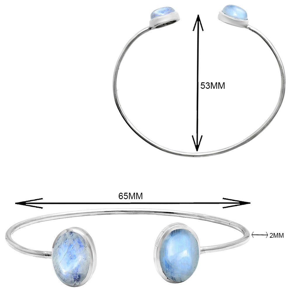 Premium Quality Rainbow Moonstone Cuff Bangle Bracelet B-1004 26-EB10145