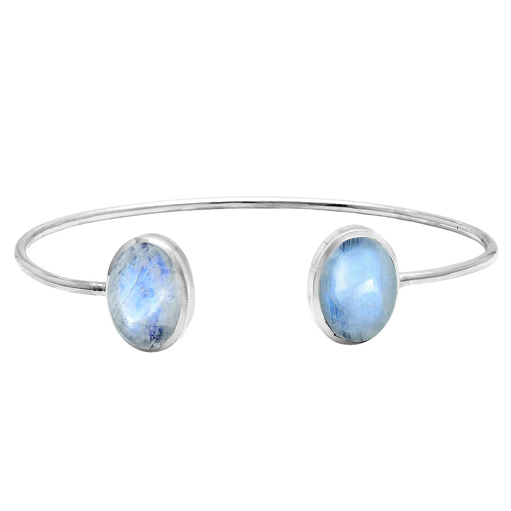 Premium Quality Rainbow Moonstone Cuff Bangle Bracelet B-1004 26-EB10145