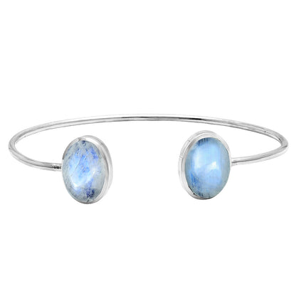 Premium Quality Rainbow Moonstone Cuff Bangle Bracelet B-1004 26-EB10145