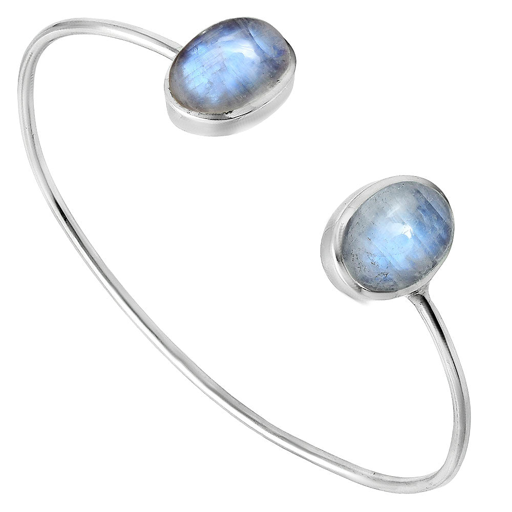 Premium Quality Rainbow Moonstone Cuff Bangle Bracelet B-1004 26-EB10146