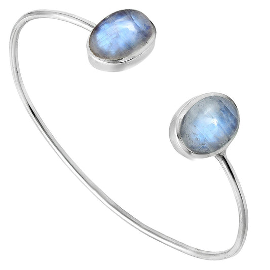Premium Quality Rainbow Moonstone Cuff Bangle Bracelet B-1004 26-EB10146
