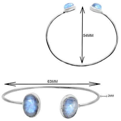 Premium Quality Rainbow Moonstone Cuff Bangle Bracelet B-1004 26-EB10146