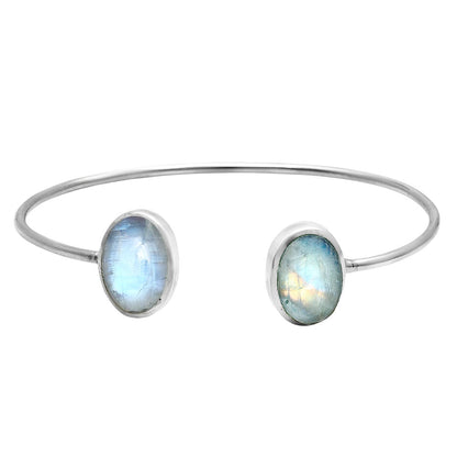 Premium Quality Rainbow Moonstone Cuff Bangle Bracelet B-1004 26-EB10147